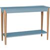 RAGABA ASHME Tavolo Consolle in Frassino con Ripiano, 105x35cm, Legno Massello, Montaggio Facile | Azzurro Gentile