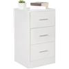 Wohnling Amalia B02 Comodino, Impiallacciato / Plastica, Bianco / Argento
