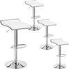 WOLTU Sgabelli da Cucina/Bar Set di 4, Sedie da Bancone con Poggiapiedi, Altezza Regolabile, Girevoli a 360°, Rivestimenti in PU, Struttura in Metallo, Soggiorno, Bar, Caffè, Bianco