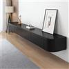 XDXINY Console multimediale TV galleggiante, grande mobile TV da parete, con scomparti multipli, adatta per soggiorno, camera da letto, 300 x 20 x 24 cm, colore: nero