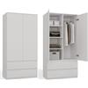 BDW Armadio SS-90, 180 x 90 x 50 cm, moderno armadio | ideale per una camera da letto, corridoio, cameretta dei bambini o ufficio, appendiabiti | (bianco)