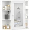 HOMCOM Specchio Bagno Contenitore con 6 Ripiani Aperti e 2 Chiusi Bianco