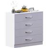 Vida Designs Hulio Comò 4 Cassetti Lucido, Bianco