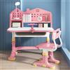 HshDUti Set scrivania per bambino, altezza regolabile, design a distanza dorata per prevenire la miopia, sedia e cassetto ampio