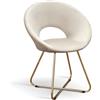 PAZZO DESIGN Sedia Iris Set Da 2 sedie, Sedie Cucina, Sedie Soggiorno, Sedie Velluto, Sedia Design, Tortora, Gambe Metallo Oro - id_2130