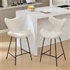 chairus Set di 2 Sgabelli da Bar in Tessuto Sgabelli Cucina con Schienale Sgabello Imbottito con Gambe in Metallo per Bar/Penisola/Sala da Pranzo, Avena