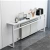 WANGRUIERHA Mensola Sopra Termosifone in Ghisa, Mensola per Termosifone Riscaldante, Armadio Router Bianco, Adatta per Bagno, Soggiorno, Camera da Letto, Cucina(100x20x90cm/39x8x35in)