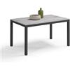 REDÒKASA Tavolo da pranzo allungabile 130x80 modello GIOTTO MADE IN ITALY con allunga laterale 40 cm per sala da pranzo, cucina e soggiorno, design moderno (Cemento - Gambe Ghisa)