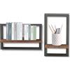 Clyfanesy Set di 2 Mensole Sospese da Parete, Mensole Galleggianti Multiuso, Quadrate in Legno per Riporre Oggetti, Shelves da Muro Design per Decorazione Della Wall, per Bagno, Soggiorno, Colore, Marrone scuro