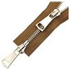Elegantyl 5# Doppi cursori 60/70/80/90/100/120/150cm Chiusura Automatica Cerniera in Metallo Dorato per Accessori da Cucito per Indumenti, Marrone, 70cm