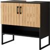 Vicco Mobiletto per lavabo Vayra, Bambù, 60 x 65.5 cm, per la conservazione di articoli da bagno e asciugamani