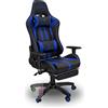 Stil Sedie - Sedia poltrona da gioco gaming con poggiapiede braccioli regolabili in altezza dx/sx schienale reclinabile a 180° on supporto lombare + poggiatesta modello Alfa (blu)