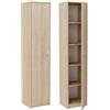 KUBUTKU Armadio da ufficio, armadio per documenti, armadio per vestiti, armadio multiuso, scaffale da ufficio con 1 anta e 5 scomparti, armadio universale per ufficio e casa 180 x 40 x 35 cm (Sonoma)
