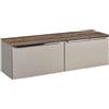 Lomadox Set di mobili da bagno per lavabo, 160 cm, colore tortora con rovere vintage, 4 cassetti con chiusura ammortizzata, larghezza x altezza x profondità circa 160,4/48,5/46 cm