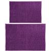 MSV Set di 2 tappetini da bagno in ciniglia, 40 x 60 cm + 60 x 90 cm, lilla