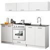 BDW - Cucina completa - Set di mobili da cucina senza elettrodomestici - Mini cucina larga 240 cm - 200x74x46 cm - Mobili da cucina bianchi