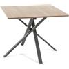 SIEDITI FUORI E DENTRO Tavolo quadrato 90x90 cm con gambe ad incrocio e top in laminato effetto Legno, tavolo da pranzo per 4 persone, gambe ad X, stile modeno - Carlo