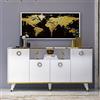 HOMIDEA SOPHIA Credenza - Mobiletto - Tavolo Consolle a 4 ante per soggiorno, cucina, ingresso e ufficio dal design elegante (Consolle - Bianco)