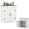 KOMFOTTEU Credenza da Cucina con Ripiano Regolabile a 3 Livelli, Mobile Buffet con 2 Ante, 1 Cassetto, Armadio Dispensa per Sala da Pranzo, Soggiorno, 80 x 40 x 92 cm, Bianco (In 2 Pachhi)