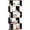 HOMCOM Scaffale Libreria a 5 Ripiani Mobile Aperto 70x29.5x163cm Marrone | Libreria Moderna in Legno, 10 Scomparti Aperti, per Casa e Ufficio