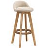RRNAR Sgabelli da Bar, Moderno Stile Minimalista Cucina Bancone Isola Sgabelli Alti Sedie da Bar in Legno con Schienale e Poggiapiedi Sgabello da Bar Colazione Girevole a 360°,G,37x37x53cm