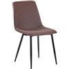 CLP Sedia Pranzo Moderna Imbottita Telde In Tessuto I Sedia Da Pranzo Trapunta Con Telaio In Metallo I Sedia Tavolo Design, Colore:marrone