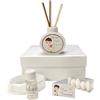 Generico Ametista Regali Bomboniere - Diffusore in Pietra 6,5x6,5cm con Scatola, Nastro in Organza, Bacchette assorbenti, Essenza alla Lavanda, Confetti e bigliettino (Prima Comunione Bambino)