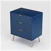 YNYHTER Credenza per soggiorno, 60 x 40 x 70 cm, armadio da salotto, comodino a 3 cassetti, mobiletto da pranzo, ingresso con gambe Drawer Cabinet (blu)
