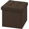 WOLTU Sedia a Cubo Pieghevole Pouf Cassapanca Poggiapiedi Panche Contenitore con Coperchio Rimovibile MDF Oxford Lino Marrone