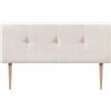 DHOME Testiera Imbottita in Tessuto Luxury Liscio con Bottoni e Gambe Testiere Imbottita per Letto di Lusso (Ethnic White, 150x105cm)