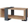 Vicco Tavolino Aven, Antracite/Rovere dorato, 91.5 x 52 cm, con ripiano aggiuntivo per libri e riviste