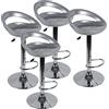 RELOVE 4x Sgabelli da bar in plastica regolabile in altezza con schienale girevole design elegante selezione, materiale:plastica-Grigio chiaro -4pc
