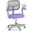 LIFEZEAL Sedia da Ufficio per Bambini Girevole 360° con Poggiapiedi, Sedia per Studio con Altezza Regolabile, Braccioli Regolabili, Sedia Ergonomica per Bambini Portata 150KG (Versione Migliorata