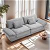 Wyibwy Divano moderno,224x81x81 cm,divano a 2 posti, 2 cuscini, divano letto, tessuto di velluto con schienali, adatto a soggiorno/camera da letto/ufficio,grigio chiaro
