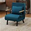 Fabulcozy Poltrona letto convertibile 1 posto, divano letto con fodera rimovibile e cuscino soffice, gambe in metallo, per soggiorno o ufficio, capacità di carico 150 kg (blu)