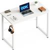 ODK Scrivania Ufficio, 80x40cm Piccola Scrivania，Tavolo Scrivania per Computer Domestico, Bianca