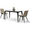 PAZZO DESIGN Tavolo Fisso Evelin, Piano Ceramica Bianco, Gambe in Metallo Nere, Cucina, Salotto, Ceramica, 140 x 80 x h76 cm - id_2299