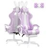 Ferghana Sedia Gaming Ergonomica con Poggiapiedi Poltrona Gaming Massaggiante Sedia da Gaming con Poggiatesta & Cuscino Lombare Sedie Gamer (B-Viola)
