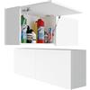 Milionmeblicom Mobilietto Pensile da Bagno Laura Salvaspazio Mobile da Parete Sospeso Armadietto Pieghevole con Apertura Telescopica Mobilietti con Ripiano, Bianco Opaco, 39 x 120 x 23 cm