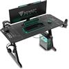 SENSE7 Scrivania Nomad Cybernetic, tavolo gaming 120x60 con gancio per cuffie, porta bevande, supporto controller e superficie in fibra di carbonio, Ergonomico e ideale per il gaming