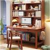 ExkaTe Scrivania da Studio Semplice in Legno massello con libreria Integrata, Ideale per l'home Office o l'uso in Camera da Letto (Colore: Noce Nessuna Sedia, Dimensioni: 80x60x190cm)
