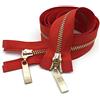 MXBAOHENG 80/100/120cm cerniere con doppio cursore Luce, Metallo, Oro dentini della cerniera Rosso, 5# 100cm