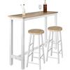 WOLTU Tavolo Alto con 2 Sgabelli, Set Pranzo per Cucina, Sala da Pranzo, Isola da Cucina, Sgabelli Rotondi, Struttura in Metallo, Design Industriale, Rovere Chiaro