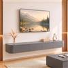 Ribanedy Mobile TV Sospeso Moderna | Consolle Multimediale da Parete | Grande Mobile TV con Spazio di Archiviazione per Soggiorno e Ufficio (Grigio, 120cm)