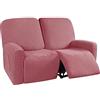 DEZYPZAM Copripoltrona, Copripoltrona Relax Elasticizzato 1 2 3 Posti, Elastico Coperture Reclinabile, per Poltrona Reclinabile Copridivano Sofa, Copripoltrona (Rosa,2 Posti)