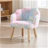 DAYALANE Sedia Carina per Bambini in Pelliccia Poltroncina per Bambini con Schienale a Petali Divanetto Bambino in Legno per Camera da Letto/Soggiorno/Sala Giochi, Colori Arcobaleno