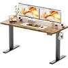 WALKINGDESK Scrivania Regolabile in Altezza, 140 x 60 cm Tavolo Elettrica con 2 Ganci, Standing Desk con Memoria per 4 Altezze, Scrivanie in Piedi in Casa con Piano Assemblato, Marrone Rustico