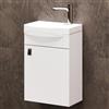 Planetmöbel Set di mobili da bagno lavabo con mobiletto 40 x 60 x 29 cm con rubinetto cromato per bagno e WC ospiti, bianco