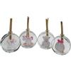 DLM Bomboniere DLM-A765 Bomboniera Set 12 Profumatori in Vetro per Bomboniera, 4 Modelli Assortiti con Bacchette, 6,5x6x2 cm, Rosa PE Battesimo e Compleanno