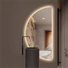 Xxbbyubo Specchio da Bagno a LED, Semicerchio 60x120cm Retroilluminato, Antiappannamento Intelligente, 3 Temperature Colore